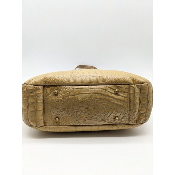BRAHMIN Collette croc embossed leather satchel shoulder bag - Vanilla/Beige - Picture 8 of 14